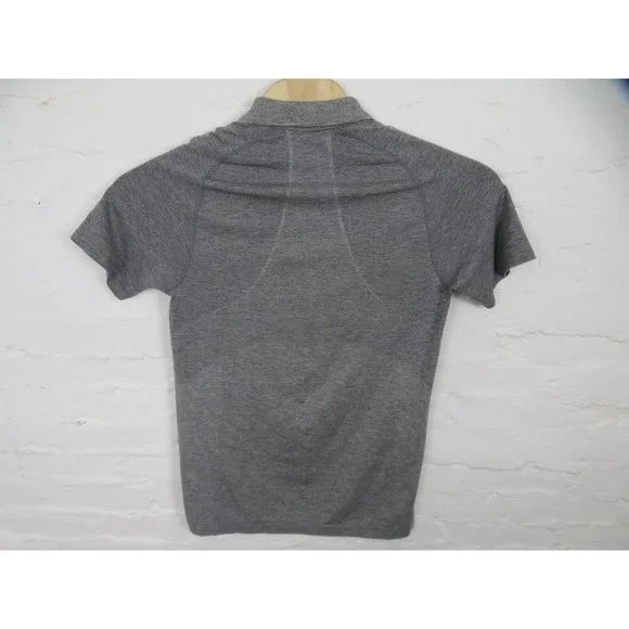 Lululemon Metal Vent Tech Polo Shirt Mens Medium Gray Short Sleeve Performance - Picture 6 of 10